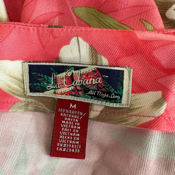 La Cabana Hawaiian Floral Maxi Pink Dress Size M - Picture 9 of 9